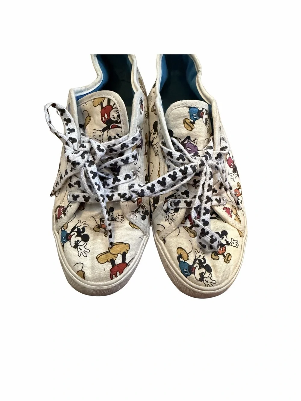 Disney White Sneakers with Multicolor Character Print